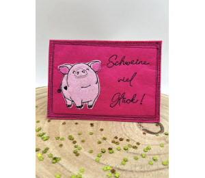 2€ ZUSATZTÜRCHEN 1. Dezember: ITH Stickserie - Postkarten Schwein